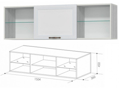 Шкаф-витрина с полками Гармония-7 ГМ-7