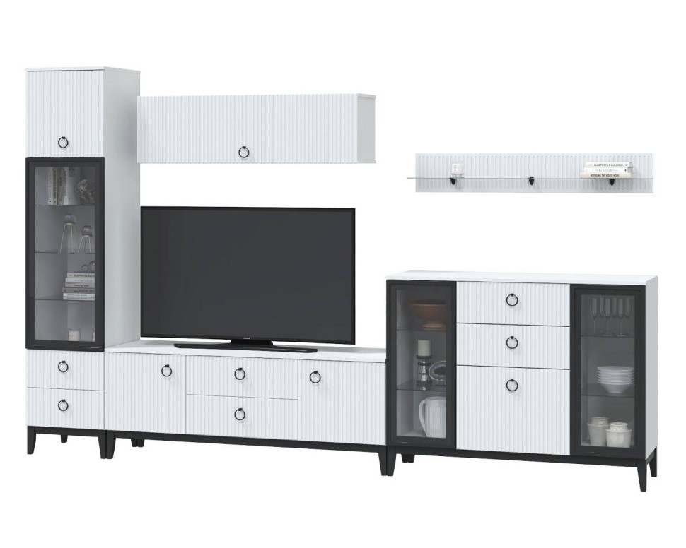 Гостиная Шарлиз, набор №3, белое сияние/белый снег софт