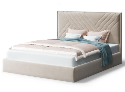 Кровать МИРА Бренди лайт 03 бежевый (без опор, б/основания, б/матраса)