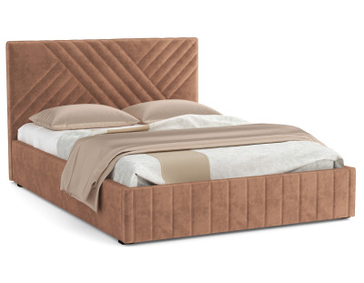 Кровать Гамма 1600 с подъемным мех. велюр корица