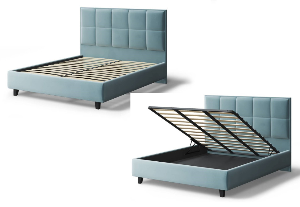Кровать Велла, 1400*2000 мм, на опорах, бирюзовый