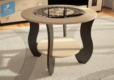 Стол журнальный №1 с круглым стеклом