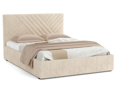 Кровать Гамма 1600 с подъемным мех. велюр беж