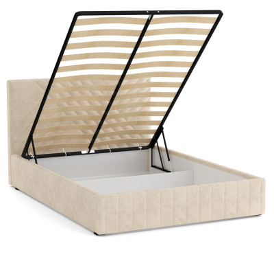 Кровать Гамма 1600 с подъемным мех. велюр беж