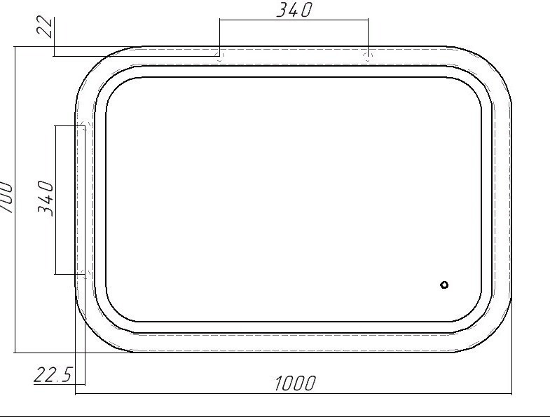 Зеркало Elis 100 white с подсветкой Sansa