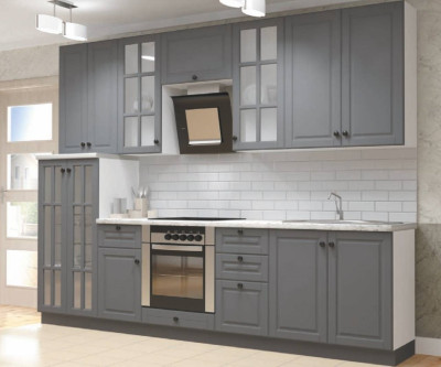 Кухонный гарнитур Верона 2,8м Графит софт/Белый