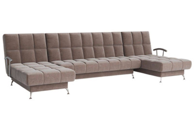 Диван Финка-2 п-образный с подлокотниками велюр бежевый