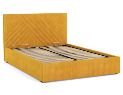 Кровать Гамма 1600 с подъемным мех. велюр куркума