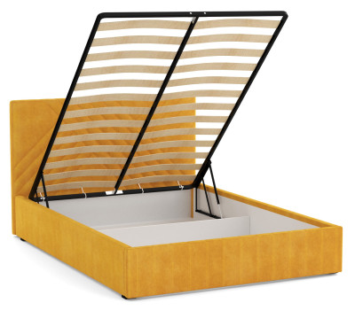 Кровать Гамма 1600 с подъемным мех. велюр куркума