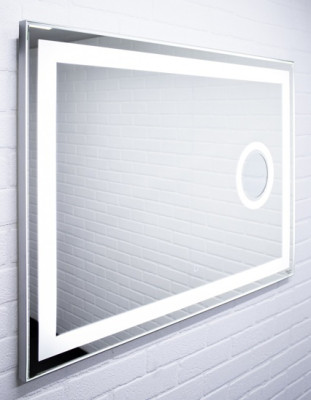 Зеркало Even 100 alum (линза) с подсветкой Sansa