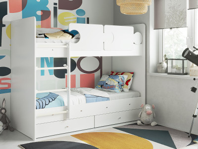 Кровать двухъярусная Тетрис, белый