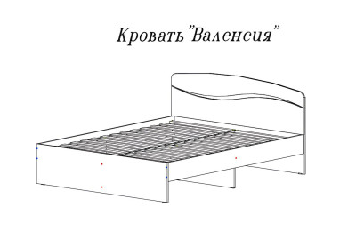Кровать Валенсия, 1400*2000 мм, ясень шимо светлый/ясень шимо темный