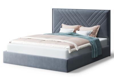 Кровать МИРА Бренди лайт 28 серый (без опор, б/основания, б/матраса)