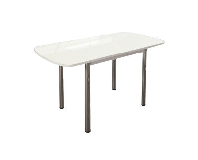 Стол Бостон-3 раздвижной, белый глянец, хром брифинг