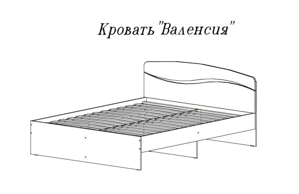 Кровать Валенсия, 1600*2000 мм, ясень шимо светлый/ясень шимо темный