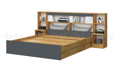 Кровать Бася 1600 с надстройкой и с тумбами