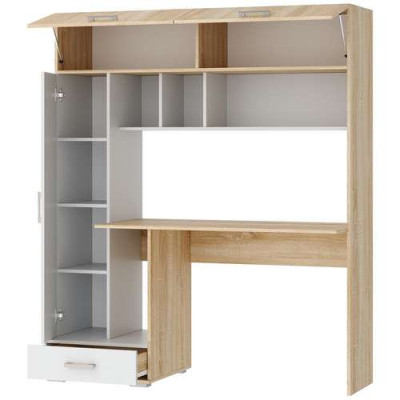 Письменно-компьютерный стол ПКС-1 дуб сонома/дуб сонома-белый глянец