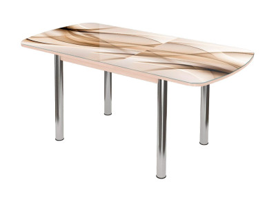 Стол раздвижной Бостон 3, ф/п Бархан, дуб атланта/опоры брифинг