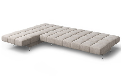 Диван угловой светло бежевый Финка-2 ДКУ без подлокотников велюр