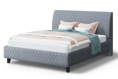 Кровать ХИЛТОН велюр NEO 25 серый (на опорах, б/основания, б/матраса)