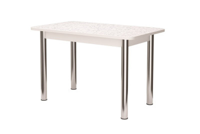 Стол заоваленный ПФ-130, 1000*590 мм, сахара/белый/хром брифинг