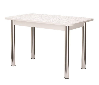 Стол заоваленный ПФ-130 1000*590мм сахара/белый/хром брифинг