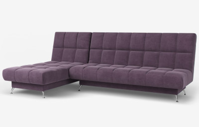 Диван угловой фиолетовый Финка-2 ДКУ без подлокотников велюр