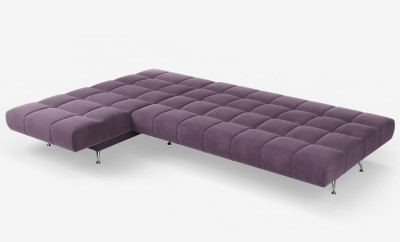 Диван угловой фиолетовый Финка-2 ДКУ без подлокотников велюр