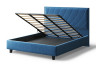 Кровать СОФИЯ 2000*1600мм (на опорах), велюр Бренди лайт 08 (синий), (б/основания, б/матраса)