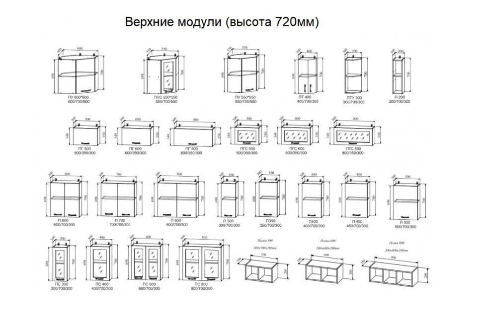 Кухонный гарнитур "Капри №ЛБЛП-1" 3м