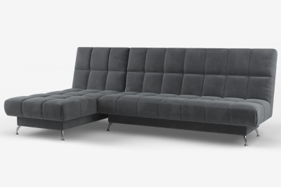 Диван угловой серый Финка-2 ДКУ без подлокотников велюр