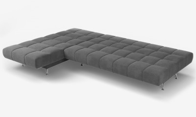 Диван угловой серый Финка-2 ДКУ без подлокотников велюр