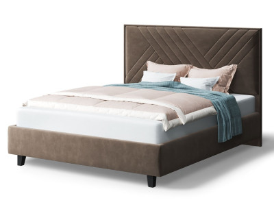 Кровать МИРА Бренди лайт 29 коричневый (на опорах, б/основания, б/матраса)