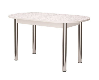 Стол раздвижной 1180/1480мм овальный ПФ-130 сахара/белый/хром брифинг