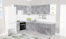 Модульная кухня АТР, цемент светлый (270х190 см)