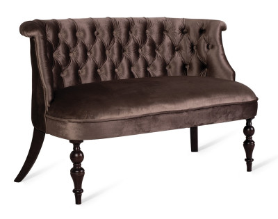 Диван Бархат коричневый-темный орех