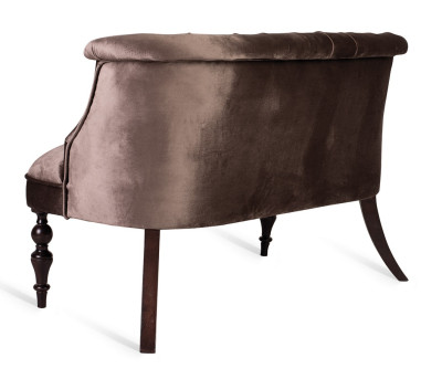 Диван Бархат коричневый-темный орех