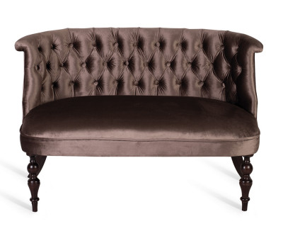 Диван Бархат коричневый-темный орех