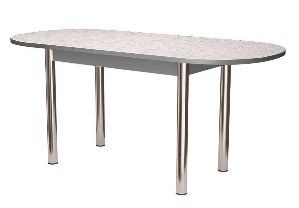 Стол раздвижной 1180/1480мм овальный ПФ-155г берилл/титан/хром брифинг