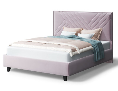 Кровать МИРА 2000*1400мм (на опорах), велюр NEO 15 (лиловый), (б/основания, б/матраса)