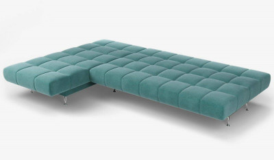 Диван угловой бирюзовый Финка-2 ДКУ без подлокотников велюр