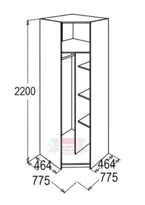 Шкаф для платья и белья угловой Флагман 5