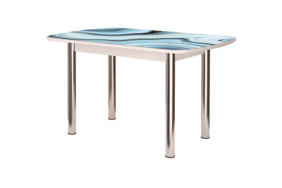 Стол Бостон 2, ф/п агат/белый/опоры брифинг