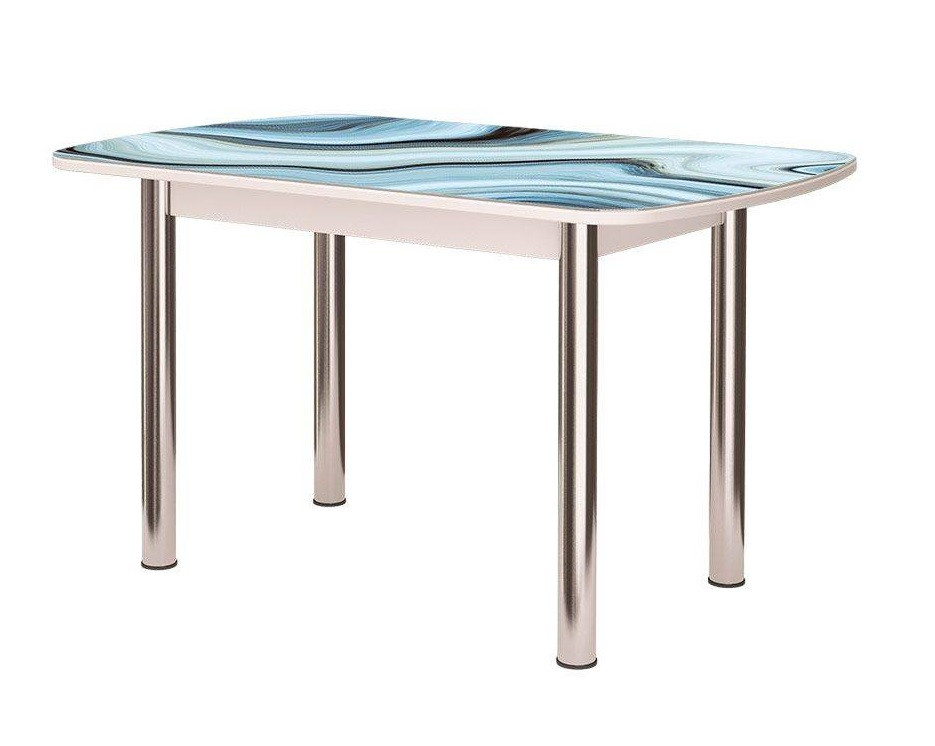 Стол Бостон 2, ф/п агат/белый/опоры брифинг