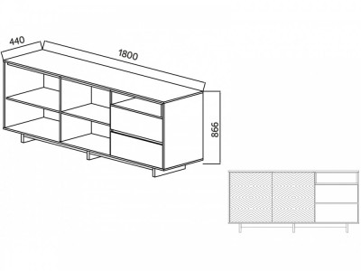 Комодино MODERNO-1800 В-1 Ф4