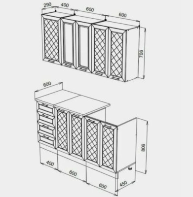 Кухонный гарнитур Вита 1,6м