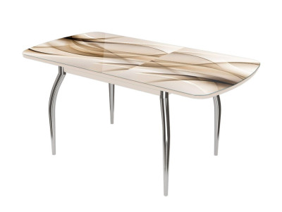 Стол раздвижной Бостон 3, ф/п Бархан, дуб атланта/опоры триумф