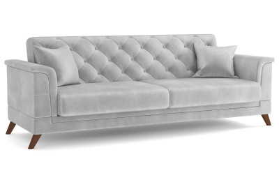 Диван-кровать серый Амарант велюр тенерифе грей