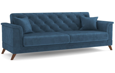 Диван-кровать синий Амарант велюр тенерифе океан