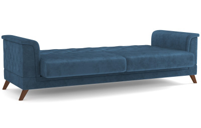 Диван-кровать синий Амарант велюр тенерифе океан